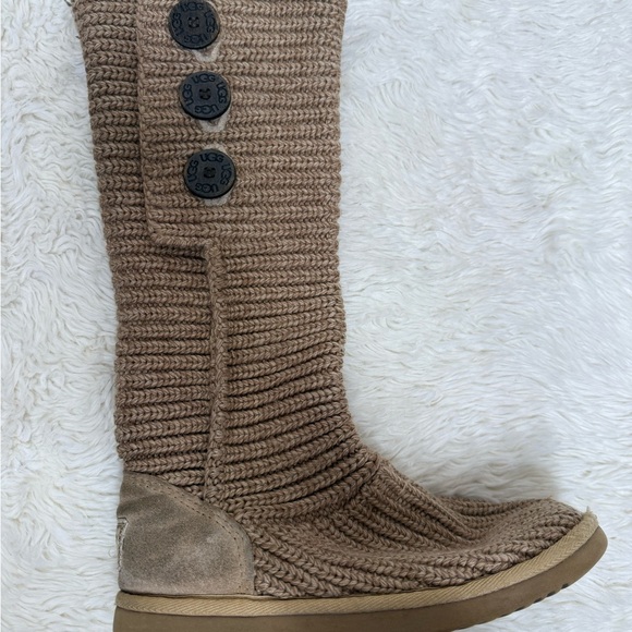 UGG Australia Cardy Knit Boots Tall Brown Button Sweater Boots Women Size 6 - Picture 4 of 13